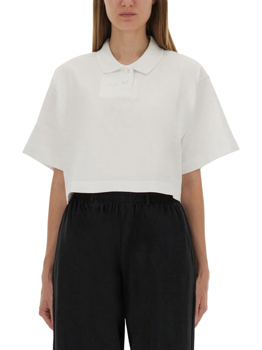 Cropped Jersey Polo Shirt