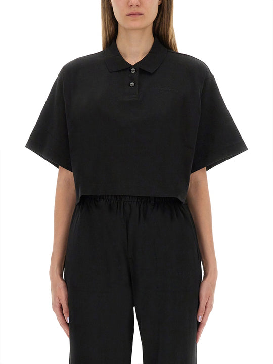 Cropped Jersey Polo Shirt