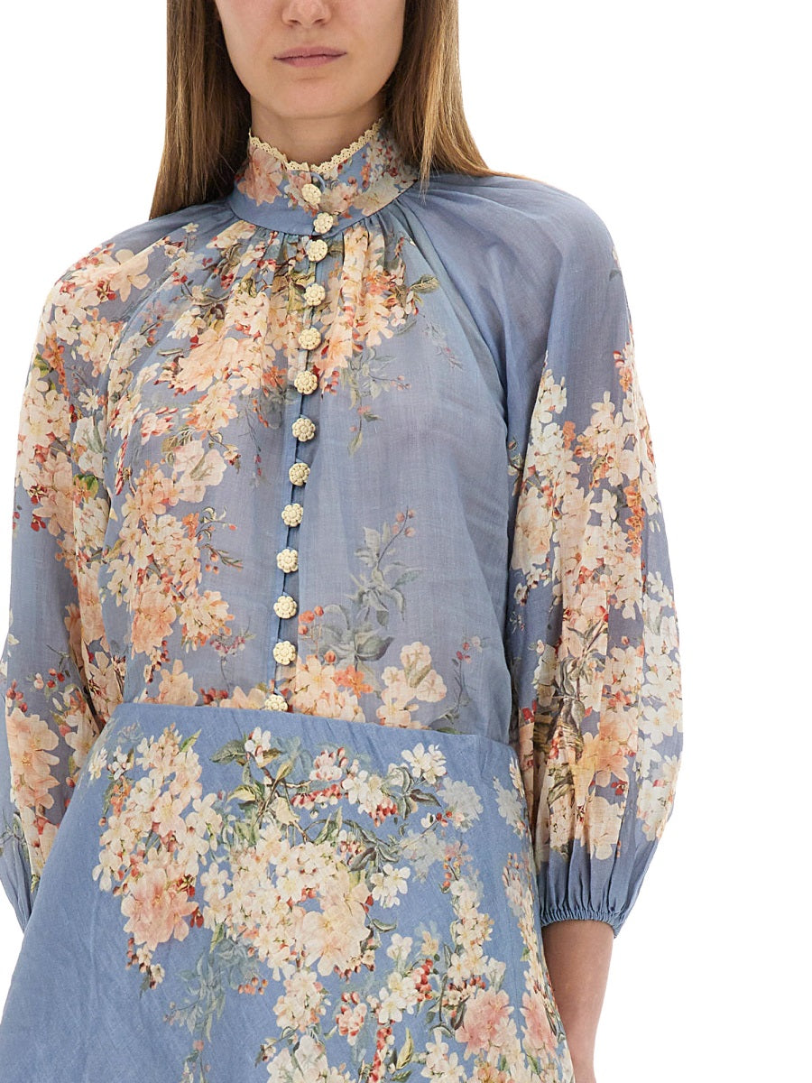 Zimmermann Shirts - White, Light Blue | Wanan Luxury