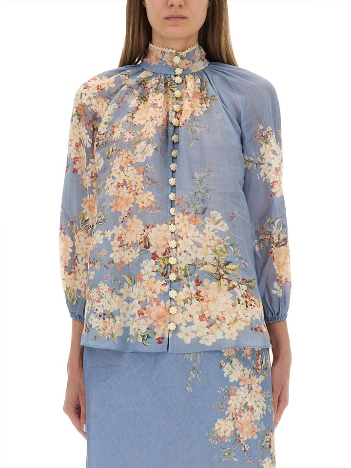 Zimmermann Shirts - White, Light Blue | Wanan Luxury