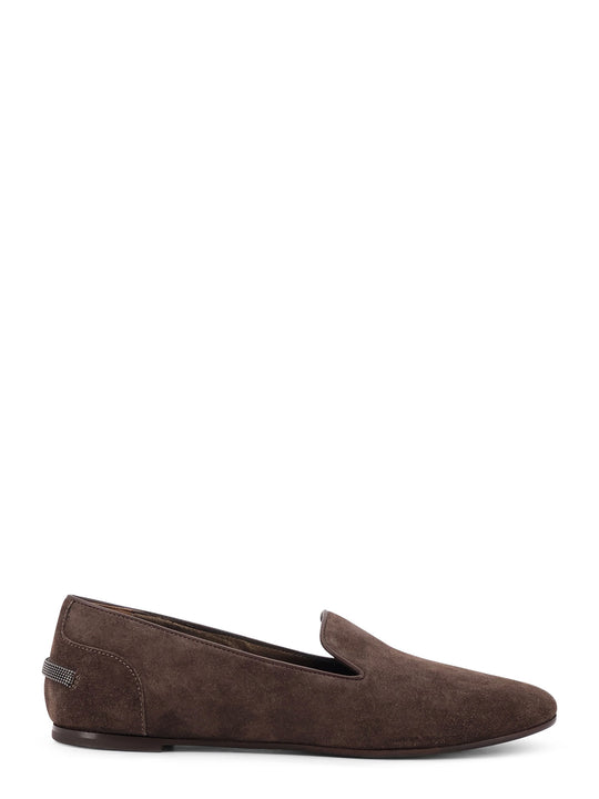 Suede Loafers With Monili Detail