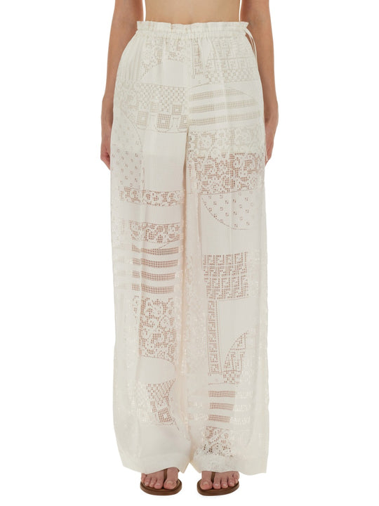 Viscose And Silk Dévoré Pants