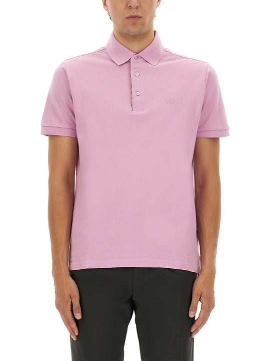 Cotton Polo Shirt With Pegasus