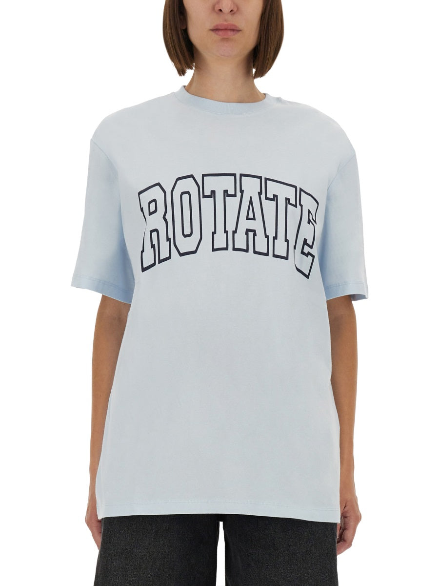 Rotate Birger Christensen T shirts - White, Light Blue | Wanan Luxury