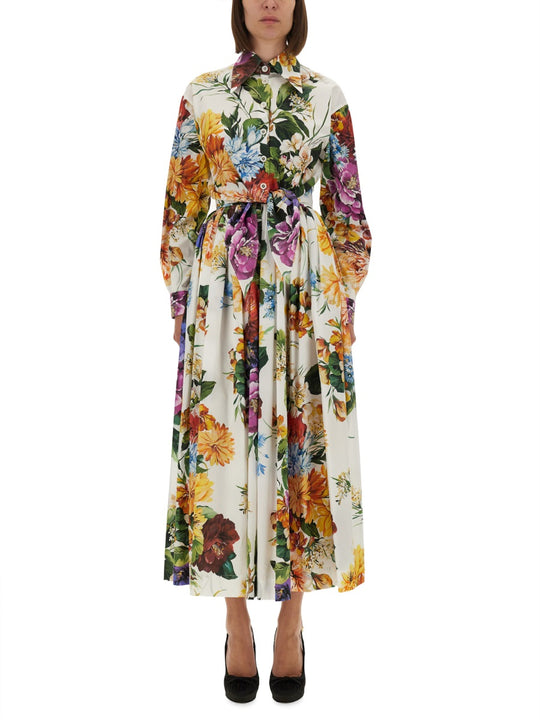 Flower Bouquet Print Poplin Shirt