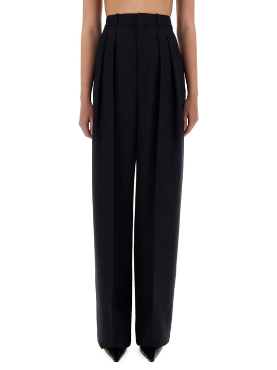 Wide-Leg Pants In Grain De Poudre