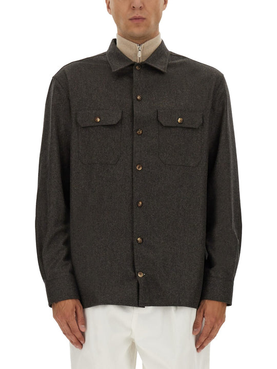 Virgin Wool Flannel Overshirt