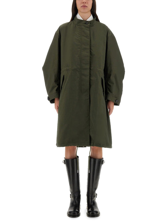 Oversized Parka With Logo Print