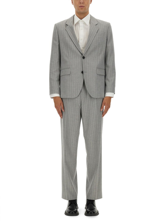 Slim Fit Suit With Striped Pattern