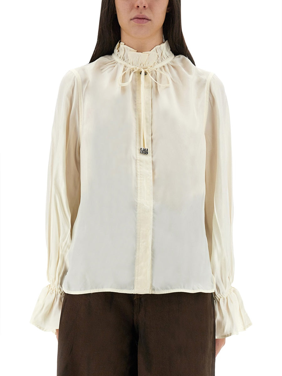 Ganni Shirts - Ivory | b595048f92f43f4c571810e7d958365052544081