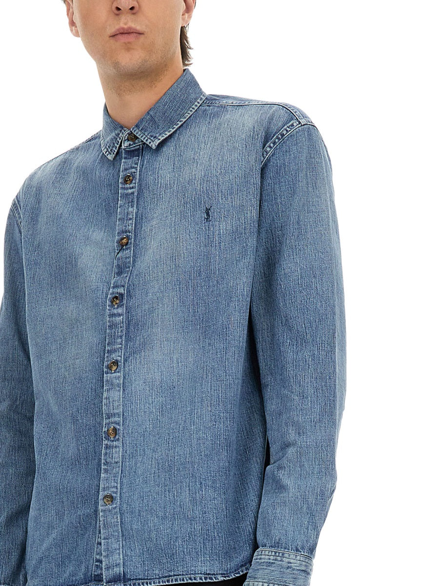 Saint Laurent Shirts - Blue | Wanan Luxury