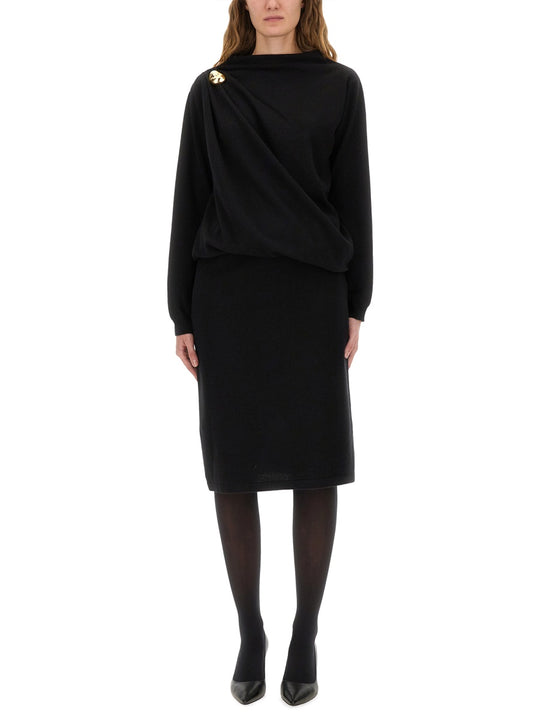 Midi Dress With Gold Detail