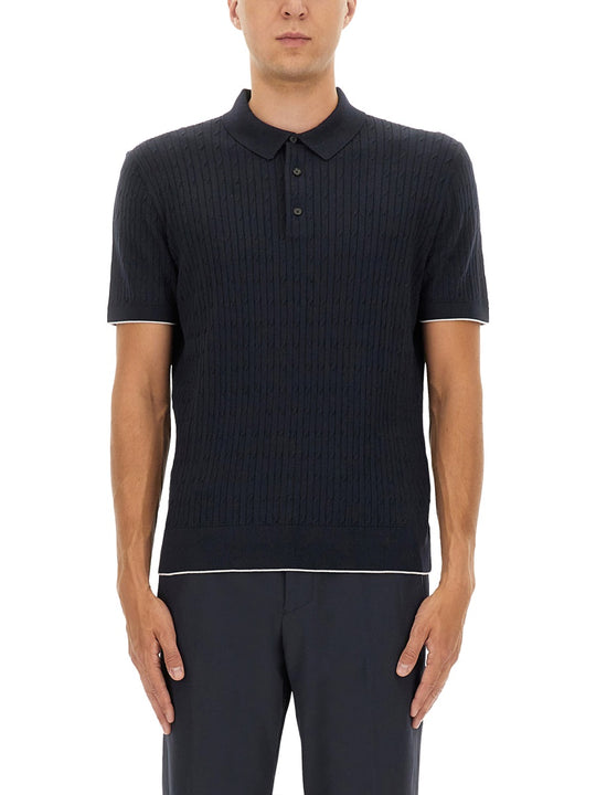 Silk And Cotton Braided Polo Shirt