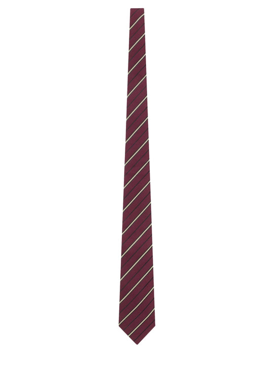 Silk And Wool Striped Wide Tie