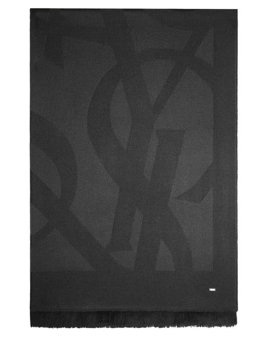 Wool Jacquard Monogram Scarf