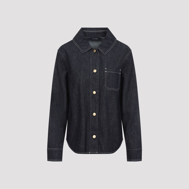 Max Mara`S Denim&leather - Blue | 2899605660ab7db7c3eeab58209b114753b9c22a