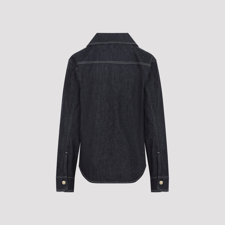 Max Mara`S Denim&leather - Blue | 71a20e57d064494650a7f655b750b0d132e4c27a