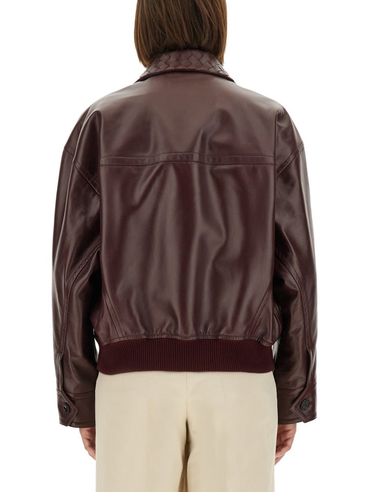 Bottega Veneta Leather Jackets - Burgundy | Wanan Luxury