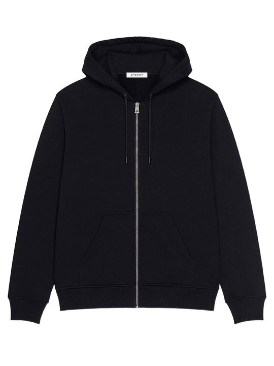 Zipped Hoodie In Fleece With Photographic Negative Print
