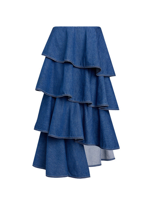 Spiral Denim Skirt