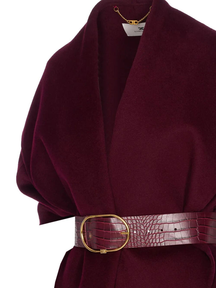 Elisabetta Franchi Cape - Red | 1ac9cd4f78300170a5bb489a97de350a8e4ac4e3