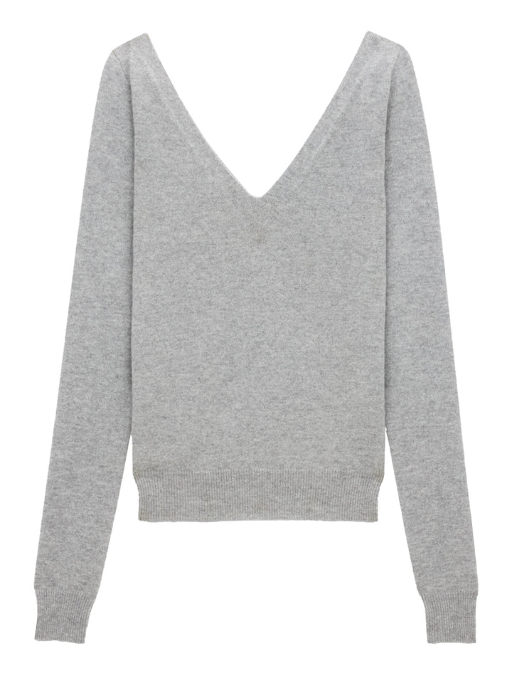 Saint Laurent Paris Pullover - Grey | 72d3a43ea5006fb6f8e60f158d17c0cb0e8d4252