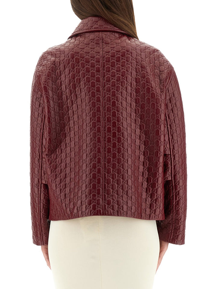 Gucci Leather Jackets - Burgundy | Wanan Luxury