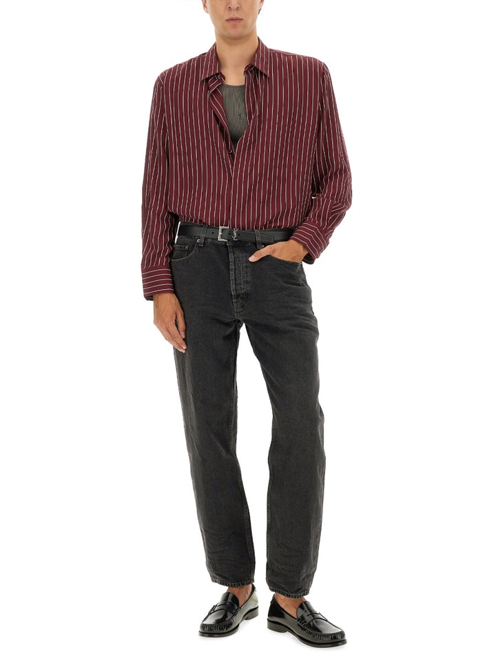 Saint Laurent Shirts - Burgundy | Wanan Luxury