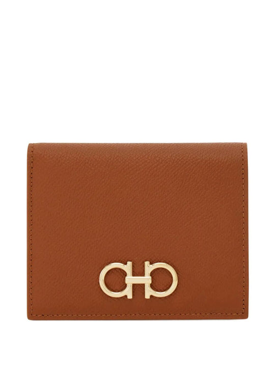 Gancini Hammered Leather Compact Wallet