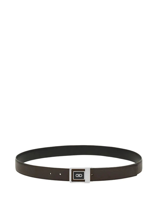 Double Square Reversible Leather Belt