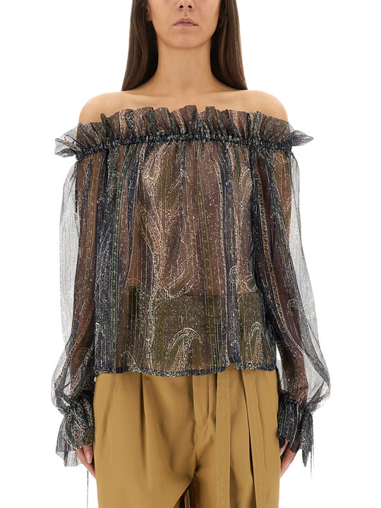 Lurex Silk Creponne Top