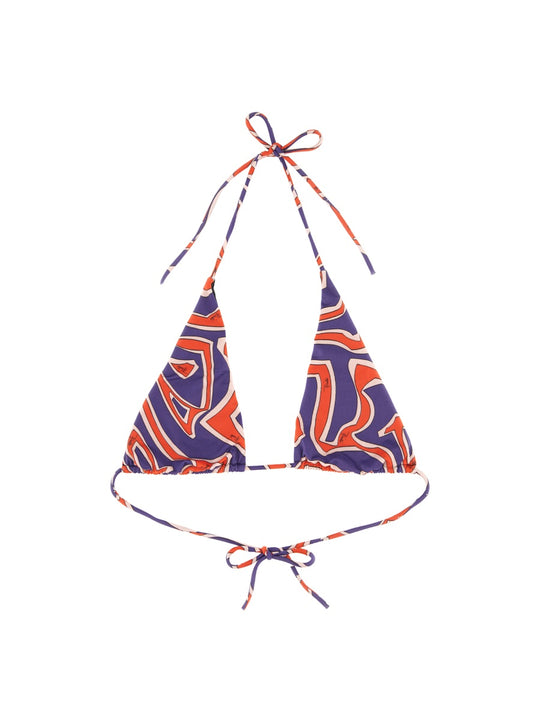 Maze Print Triangle Bikini Top