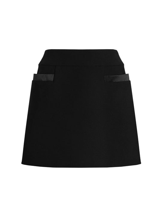 Double Crepe Basque Skirt