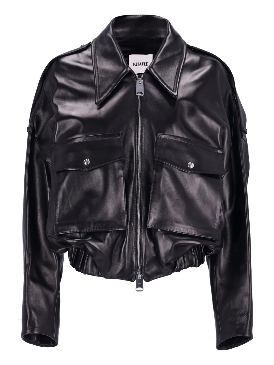 Khaite Leather Jackets - Black | Wanan Luxury