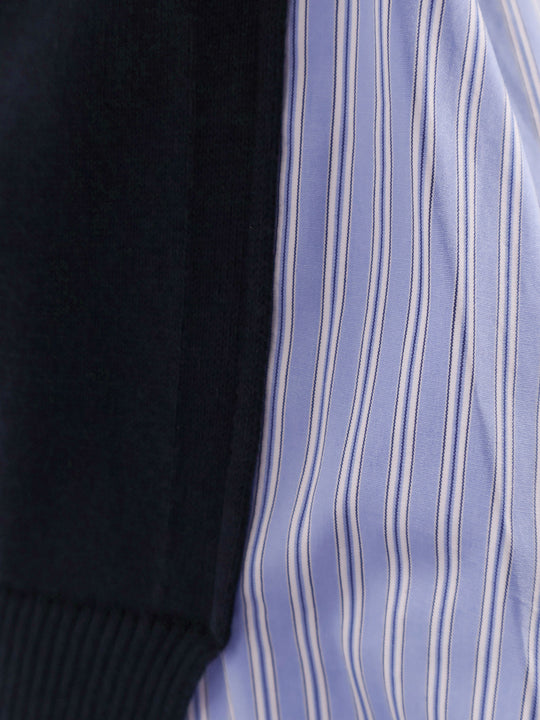 Cotton Cardigan With Mesh Inserts