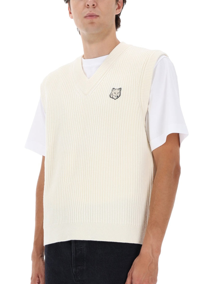 Maison Kitsuné Gilet - White | Wanan Luxury