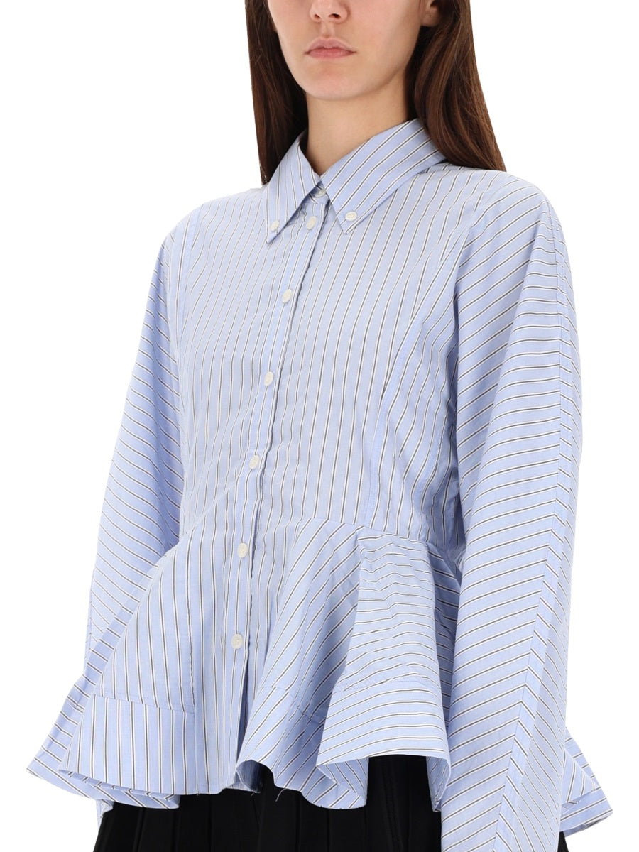 Ganni Shirts - White, Light Blue | Wanan Luxury