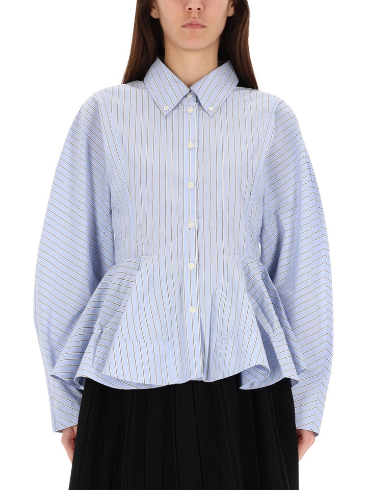Ganni Shirts - White, Light Blue | Wanan Luxury