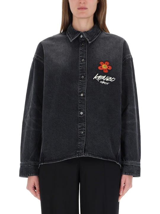 "Workwear" Shirt With Kenzo X Futura 2000 Embroidery