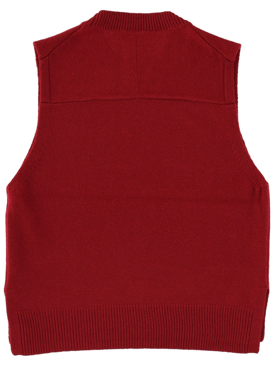 Maison Kitsuné Gilet - Burgundy | Wanan Luxury