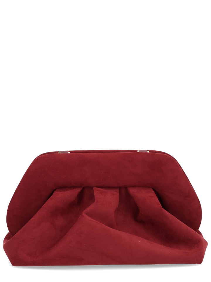 Themoirè Clutch Bags - Burgundy | Wanan Luxury