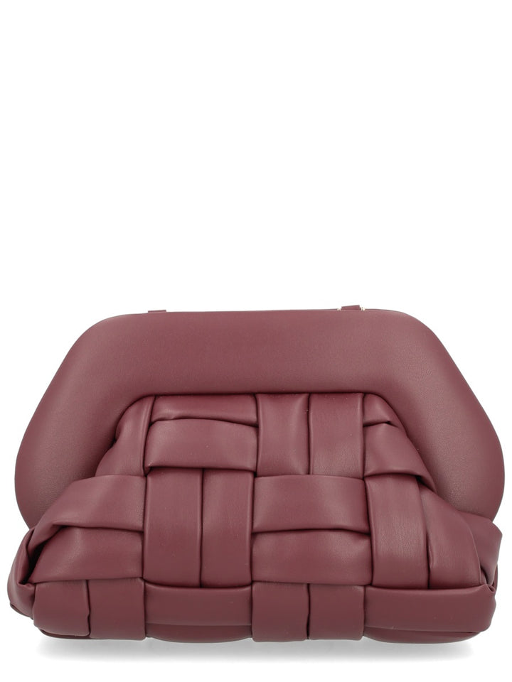 Themoirè Clutch Bags - Burgundy | Wanan Luxury