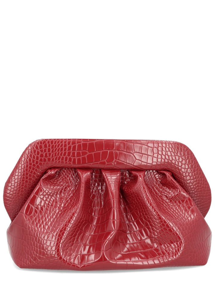 Themoirè Clutch Bags - Burgundy | Wanan Luxury