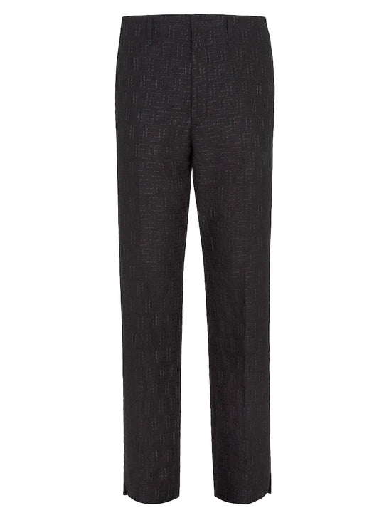 Linen Ff Jacquard Trousers