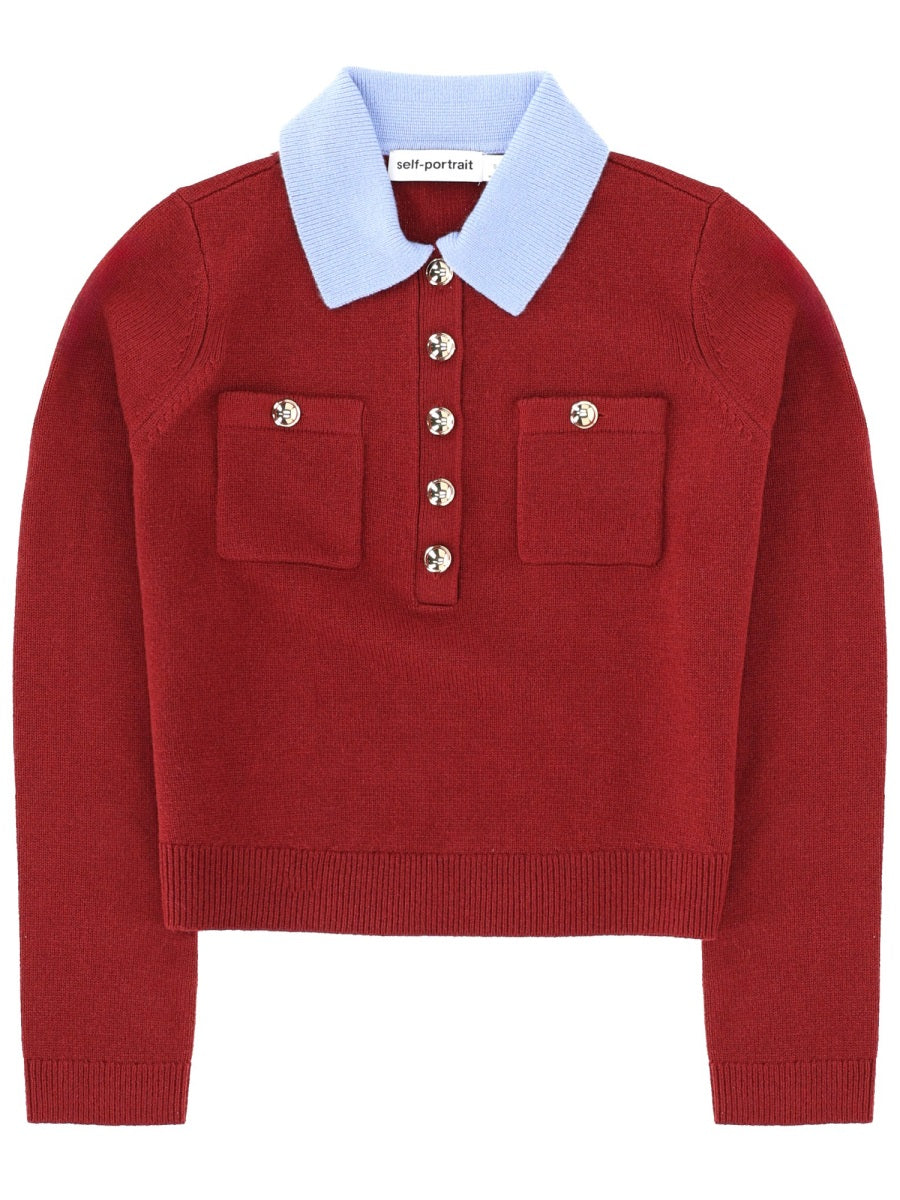 Self-Portrait Tops - Burgundy | Wanan Luxury