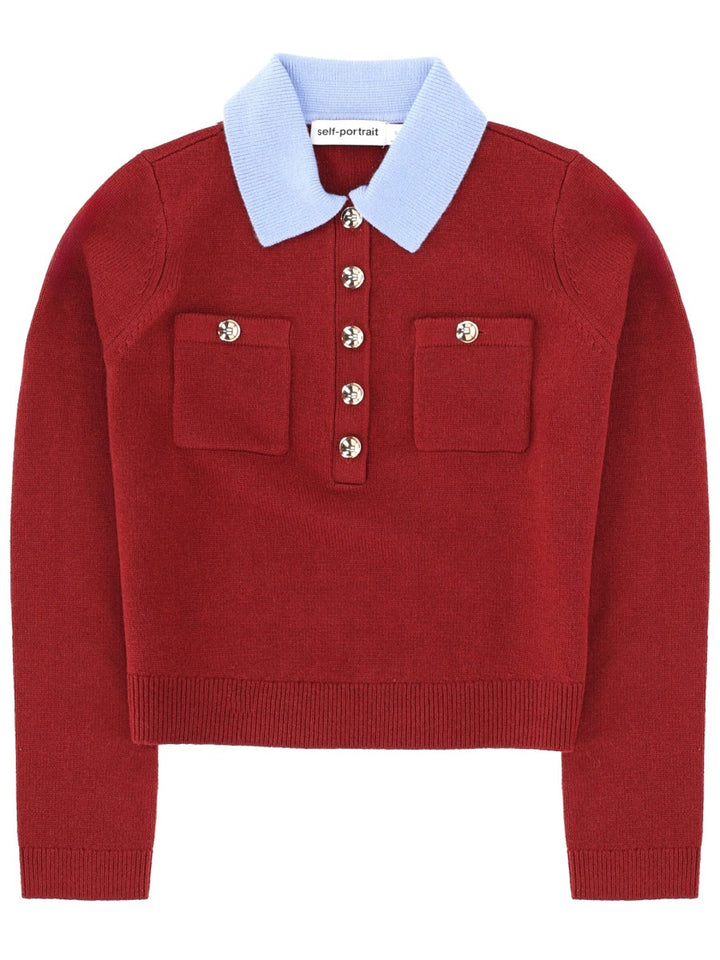 Self-Portrait Tops - Burgundy | Wanan Luxury