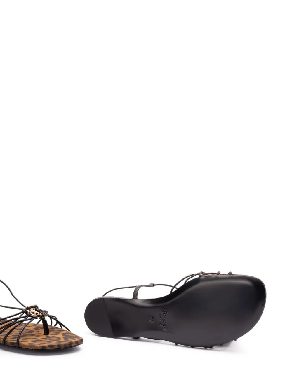 Saint Laurent Paris Sandals - Brown | bd72241aa1d54b14b1d95ffbbe99172eed4740dd