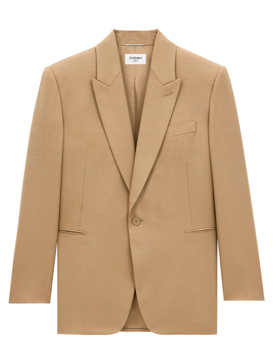 Wool Gabardine Single-Breasted Jacket