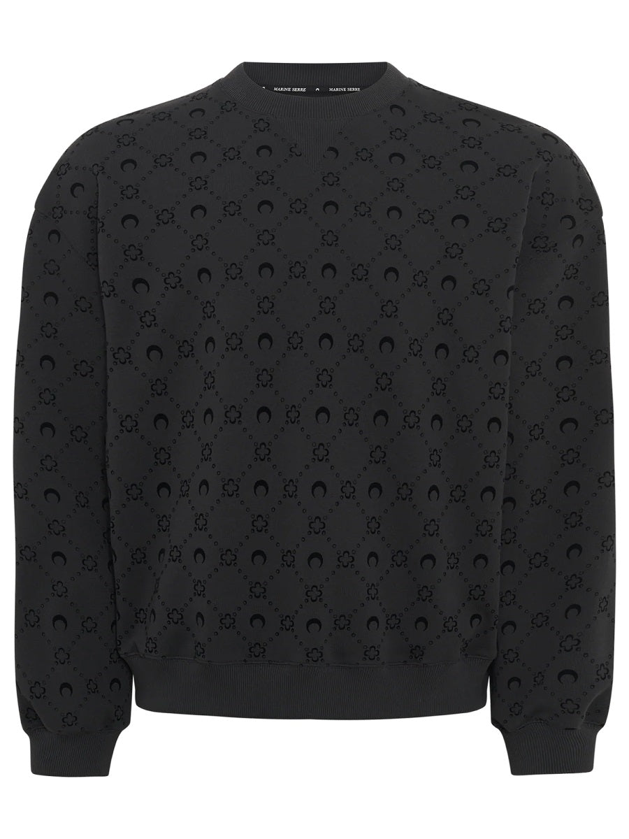 Marine Serre Sweatshirts - Black | Wanan Luxury