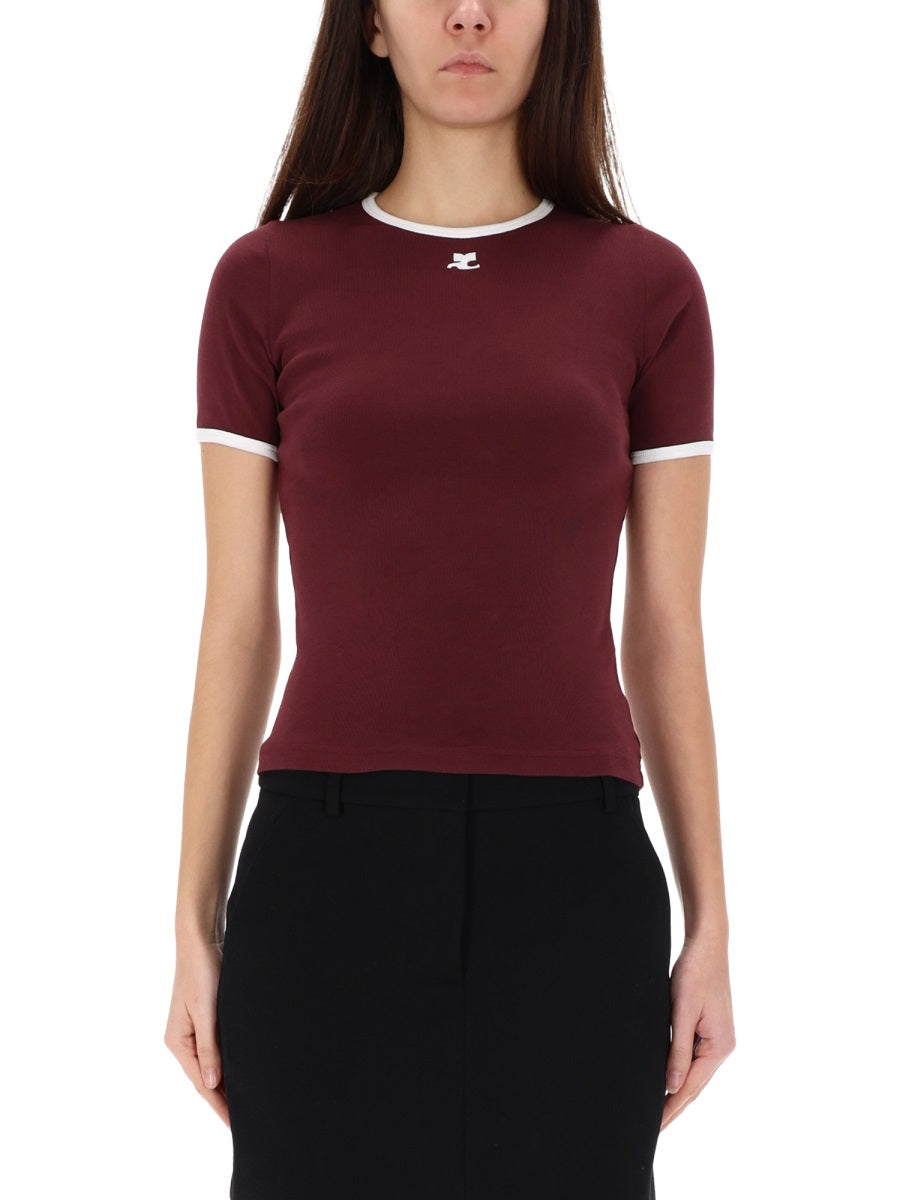 Courrèges T shirts - Burgundy | Wanan Luxury